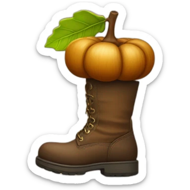 boot on top of acorn sticker