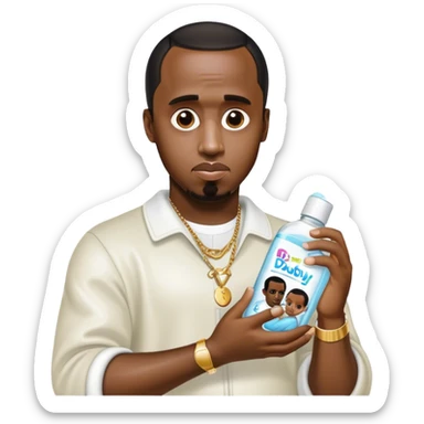 P diddy holding baby oil  sticker