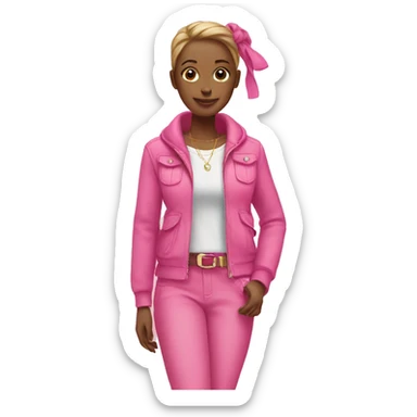 pink clothes and accessories  sticker