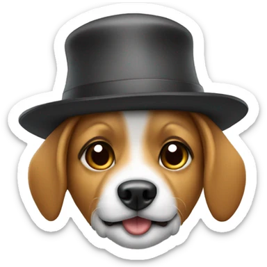 Dog with hat on sticker