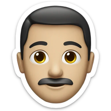 A man's face with a Palestinian flag  sticker