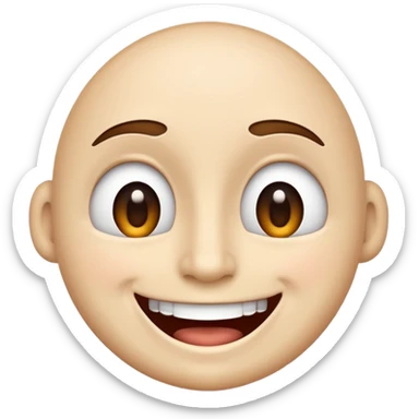 A smile but put the mouth above the eyes sticker