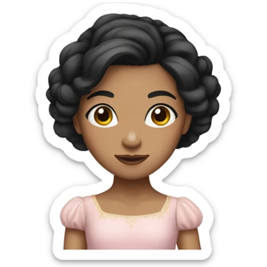 Girl with medium skin and black hair ballerina sticker