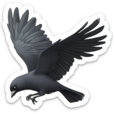 flying jackdaw with crown sticker