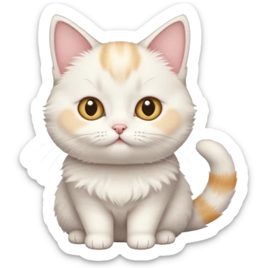 White munchkin cat sticker
