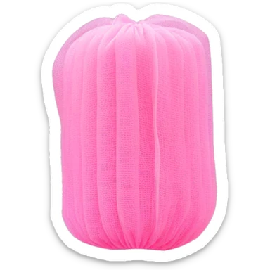 Synthetic pink mesh loofah sticker