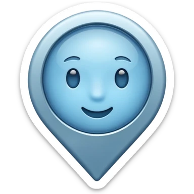 Soft blue location pin without face sticker