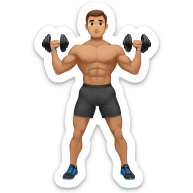 man doing kettlebell swings sticker