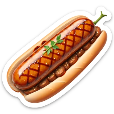 Cinematic spicy chipotle sausage, glistening with smoky, tangy sauce, charred and grilled to perfection, sliced open to reveal juicy filling, served with fresh herbs, rich and flavorful, detailed and appetizing. sticker