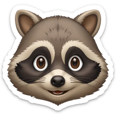 smiling raccoon sticker