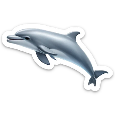 Dolphin hopping over crystal blue water with rainbow and unicorns in the background sticker