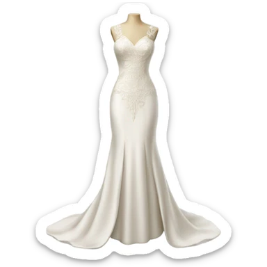 Hyper Realistic ornate 
Minimalistic sheath Wedding dress displays sticker