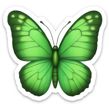 Green butterfly sticker