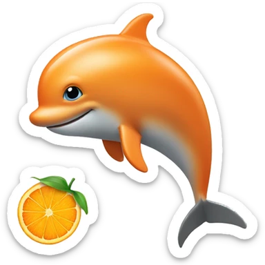 Delphin with Orange sticker
