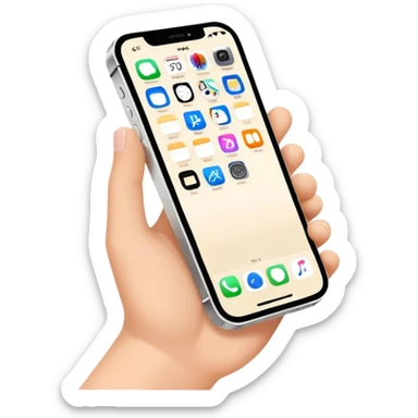 holding an iphone 12 in a hand sticker