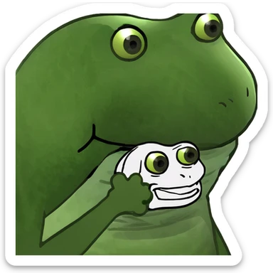 skull bufo frog meme style sticker