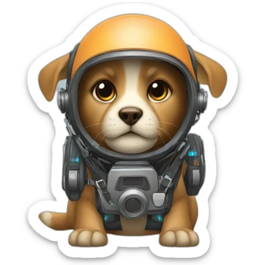animal equipped with high tech gear sticker