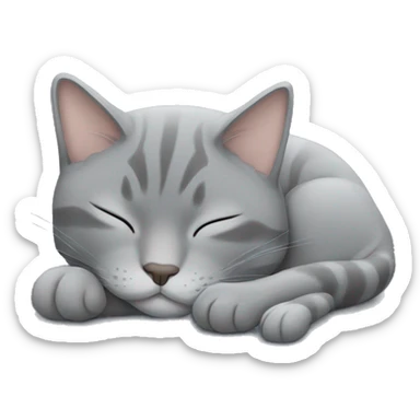 Grey cat sleeping sticker