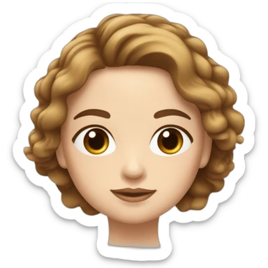 Fille blanche avec cicatrice de brulure à la joue avec des cheveux court marrons sticker