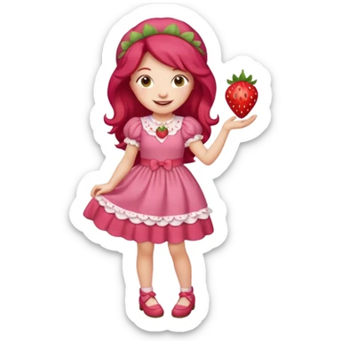 modern day cartoon character strawberry shortcake full body sticker