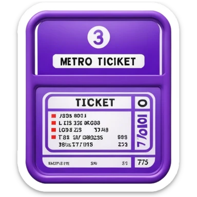 Parisien metro purple ticket  sticker