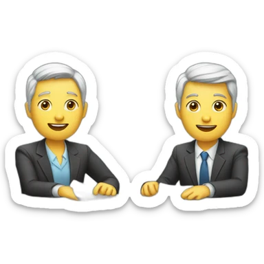 two people interviewing sticker