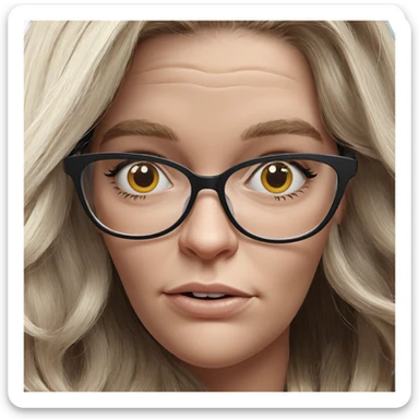 blonde girl with glasses portrait sticker