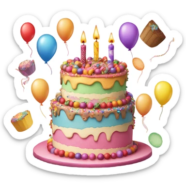 Huge birthday cake  sticker
