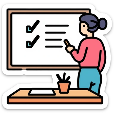 teacher explaining lesson sticker