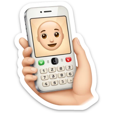 a hand playing phone 12 sticker