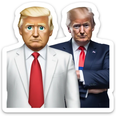 Leicester city football supporter with Donald trump  sticker