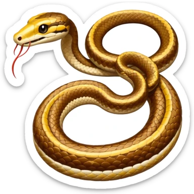 cute brown golden and white ball Snake rattlesnake sticker
