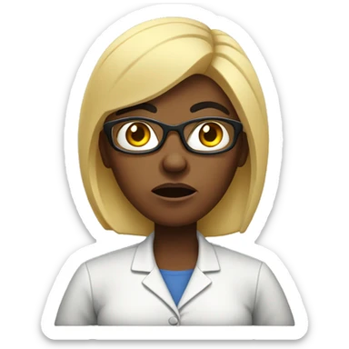 Big black female angry science teacher sticker