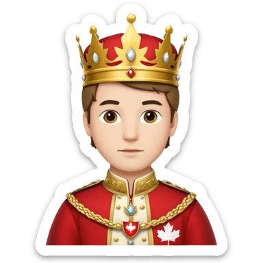 Молодий канадський король в національному канадському вбранні королевському bubblehead sticker