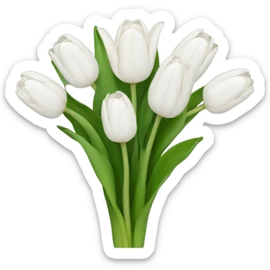 white tulip bouquet  sticker