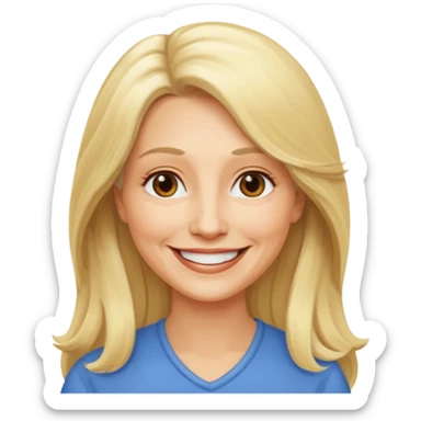 Femme 60 ans blonde cheveux long sticker