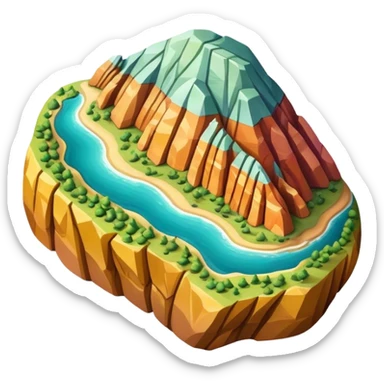 Cinematic Realistic Guatap√© Rock Landmark Emoji, showcasing a vividly colored rock formation with intricate patterns rendered with detailed textures and vibrant, scenic lighting. sticker