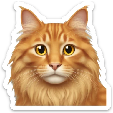 Long haired orange cat with 6 toes sticker