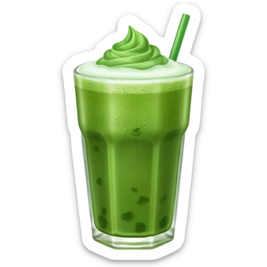 realistic green iced matcha drink sticker