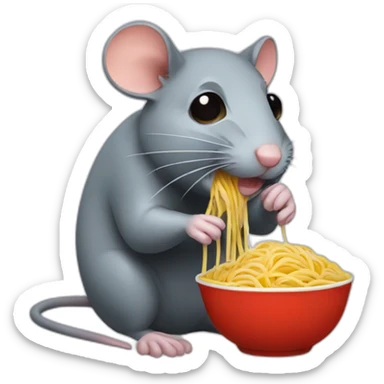 a rat eating spaghetti  sticker