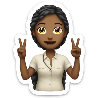 alexandra in amsterdam doing a peace sign sticker