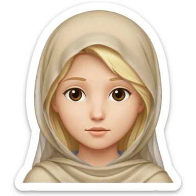 Christian veiled girl with blonde hair  sticker