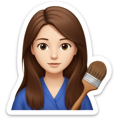 mujer peinando su cabello sticker