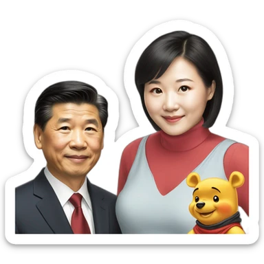 combine winnie the pooh with xijinping sticker