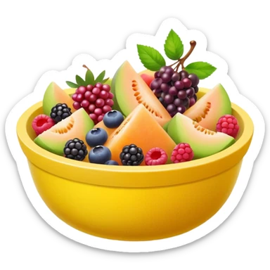 fruit salad yellow bowl sticker