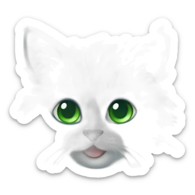 A fluffy blue kitten with mesmerizing green eyes sticker