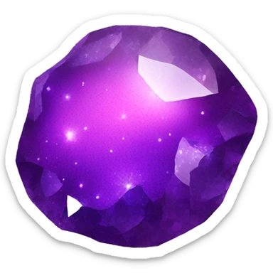 Round Purple shiny sparkly crystal-rock-geode sticker
