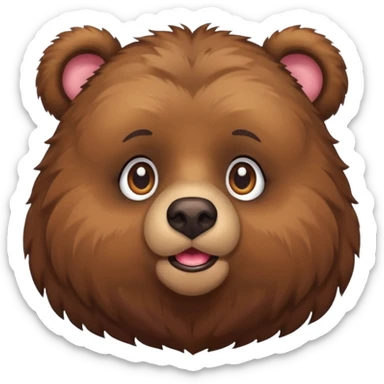 bear with eyelashes send smack lips sticker