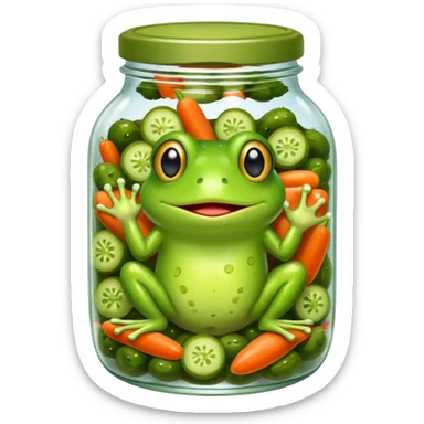 Frog pickle field sticker