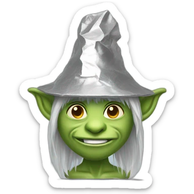troll with tinfoil hat sticker